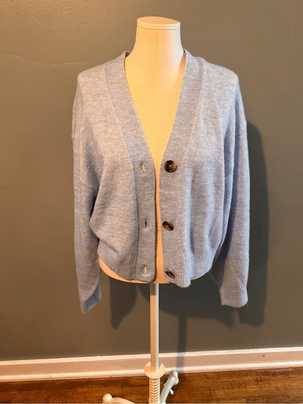 H&M Light Blue Women's Button-Front Cardigan